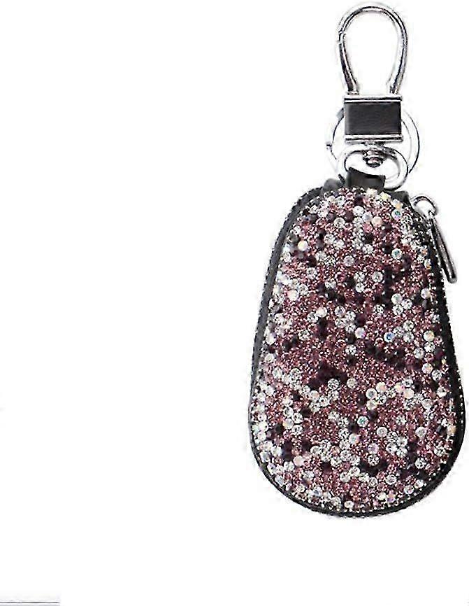 Unisex Genuine Leather Key Chain Case Pouch Car Key Holder with Zipper