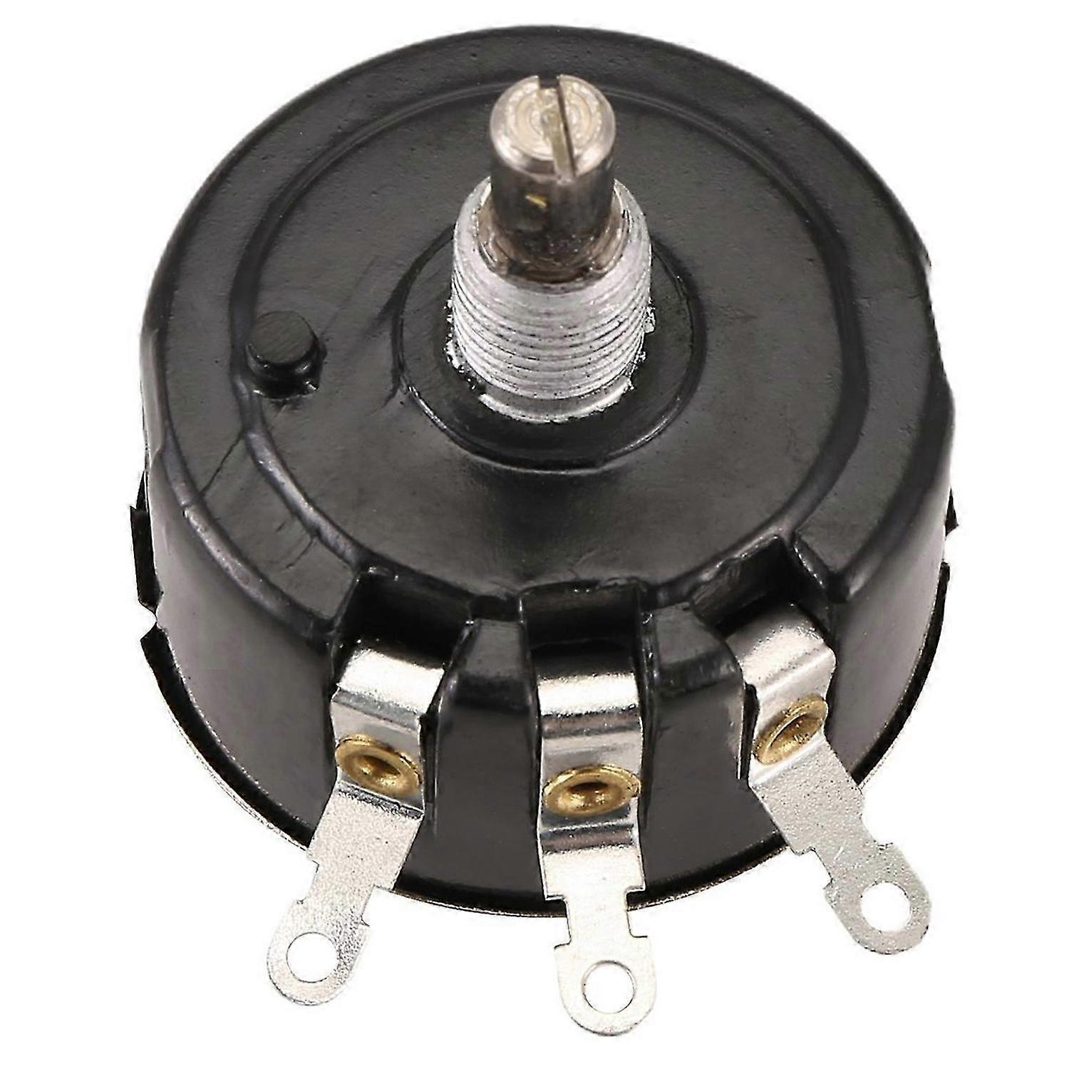 WX050 10Kオーム5W 6mm丸軸回転巻線ポテンショメータブラック+シルバー