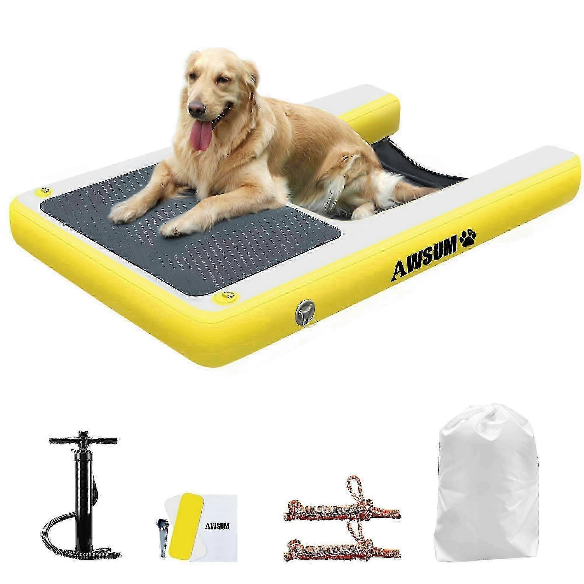 Inflatable Dog Water Ramp with Non-Slip Steps for Safe Pool Entry and Exit for Large Pets