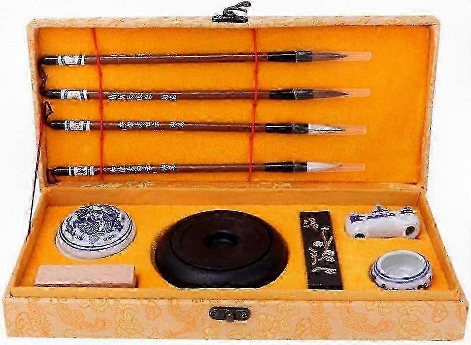 طقم الخط الصيني التقليدي بالحبر والفرش للكتابة الفنية