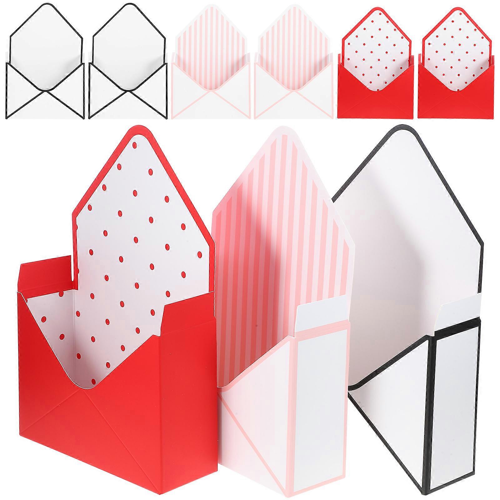 Flower Packaging Box Valentine'S Day Envelope Shape Case For Flowers Plants Cardboard Storage Gift Wrapping 35.00X23.00X8.00Cm 9Pcs