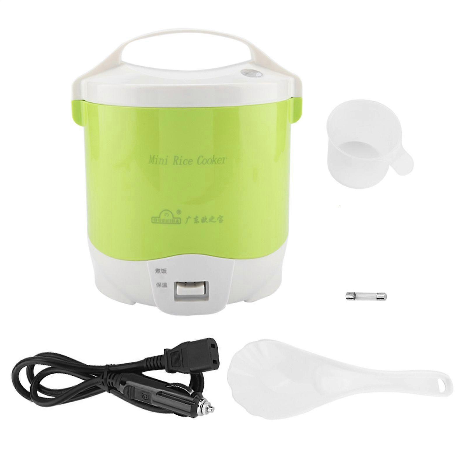 24V 180W 1.6L Electric Portable Multifunctional Rice Cooker Food Steamer for Cars (Green)