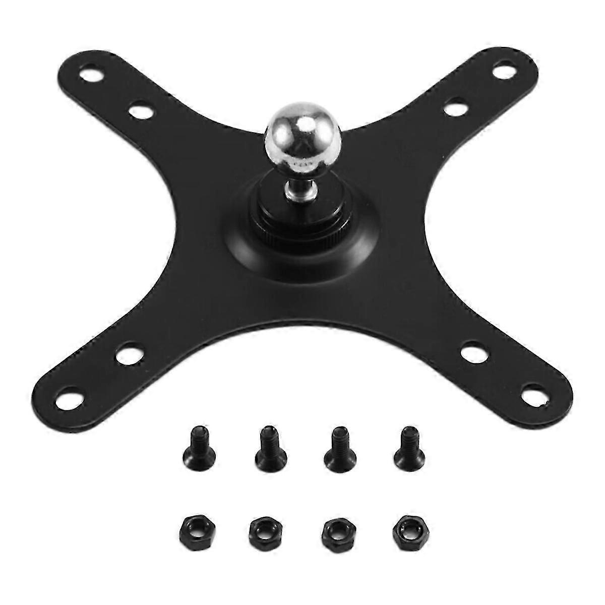 Portable Monitor Mounting Bracket Plate with 17mm Ball to 100x100mm 75x75mm Base Set Wall Mount Holder Black