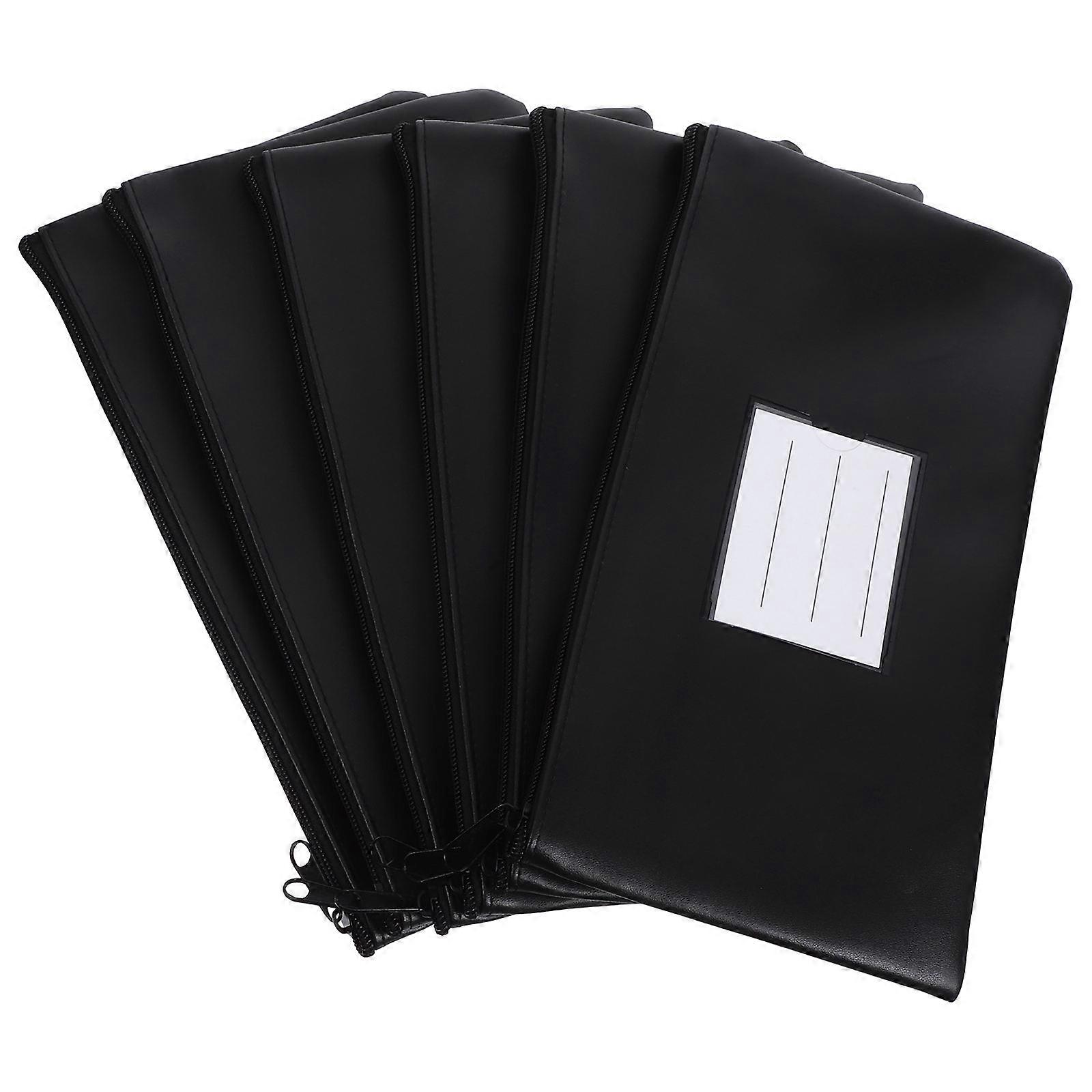 PU Money Holder for Cash Storage with Zipper 6Pcs for Document and Receipt