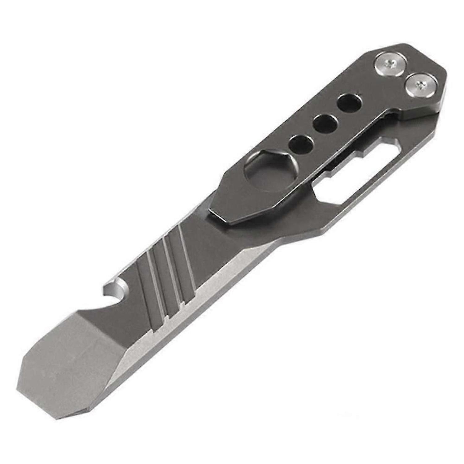 Multi-Functional Titanium Pry Bar,Pocket Pry Bar (Stone Washed Gray)