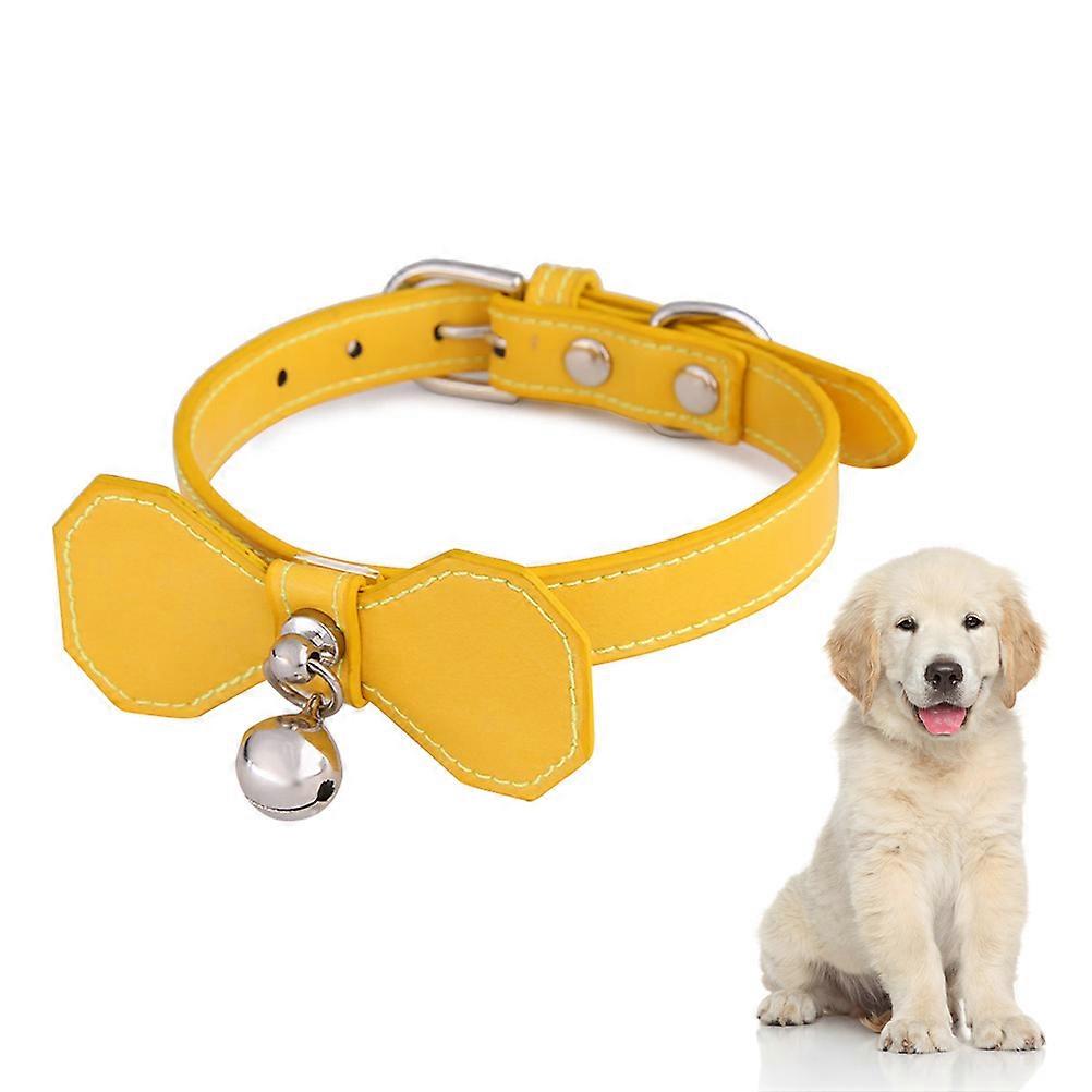 Pet Dog Collar Bell Dog Collar for Practical Puppy Use Yellow