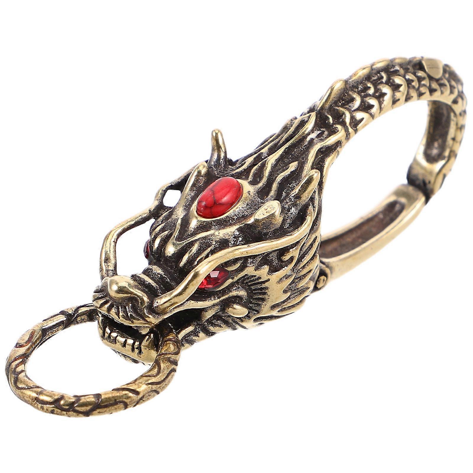 Copper Dragon Keychain Retro Pendant for Decor 3Pcs Collection