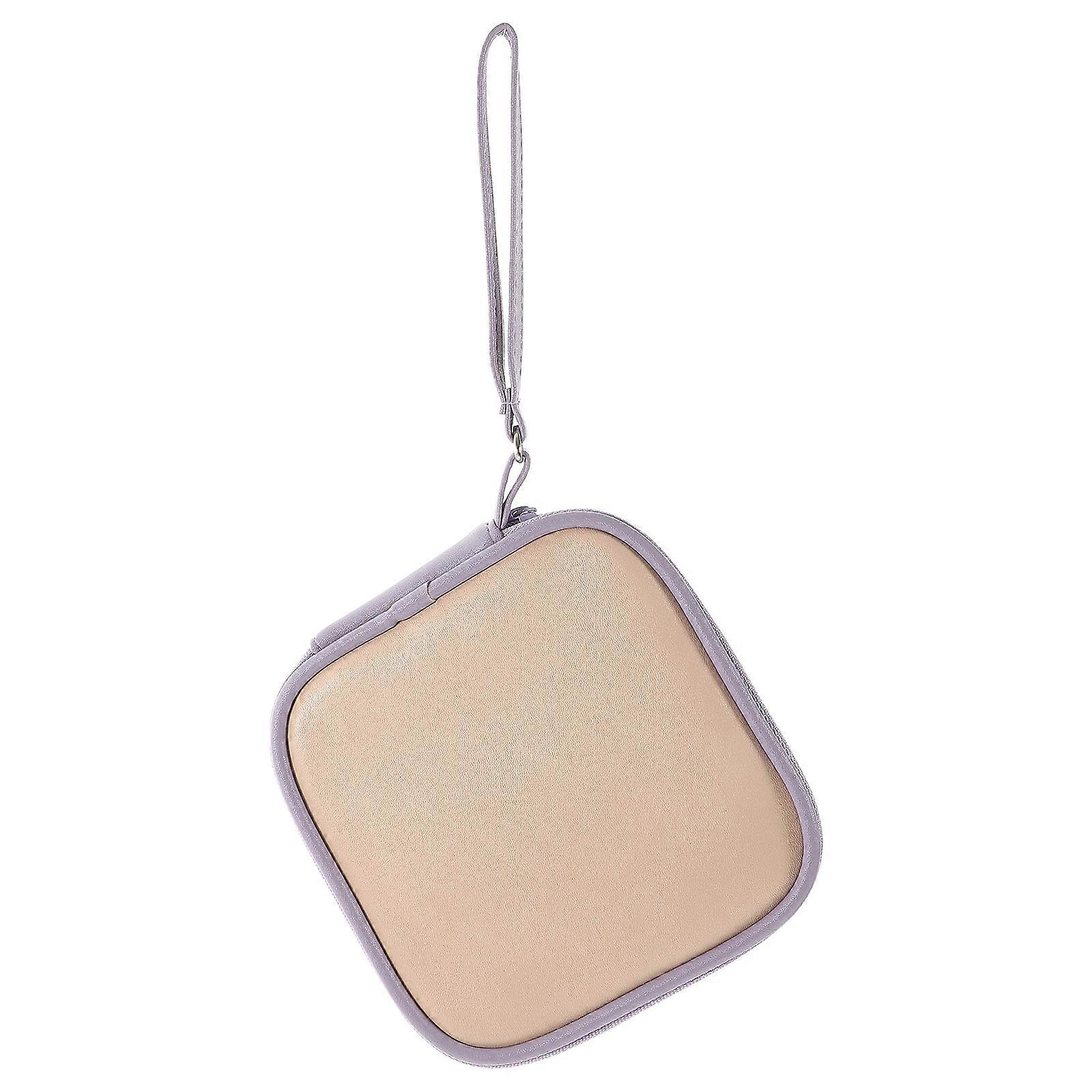 Purple Travel Earphone Bag for Protection Use 2Pcs Data Cable Storage Case