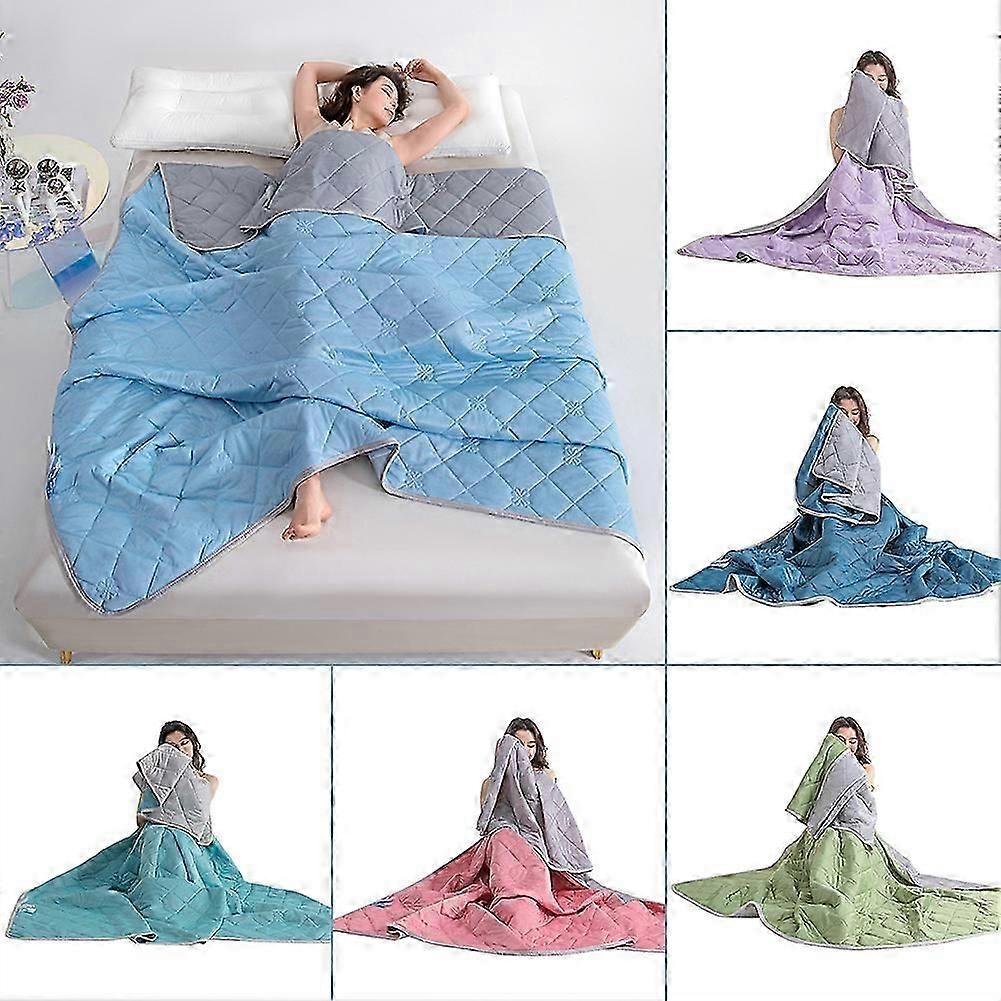 Ice Silk Summer Blanket Cooling Fiber Comforter Hot Sleeper Summer Throws, Lightweight & Machine Washable