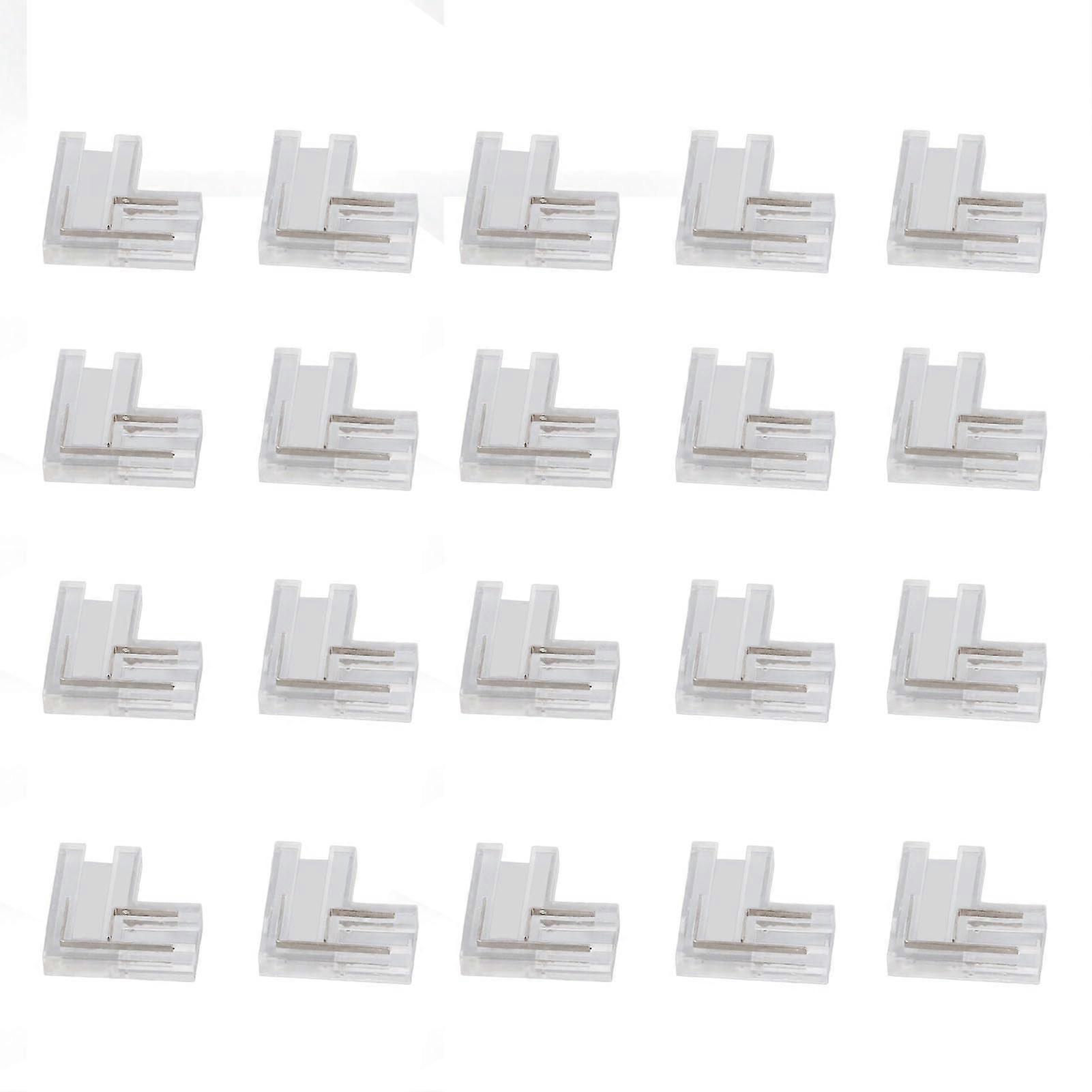 COB Connectors 8mm 0.31in Transparent 2Pin For FCOB LED Light Strips, Easy to Install, 20 Pieces