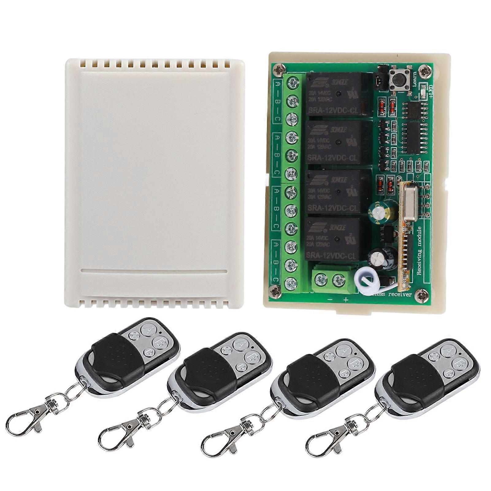 Multi Function 4 Way Remote Control Switch Wireless Relay Switch Receiver Replacement