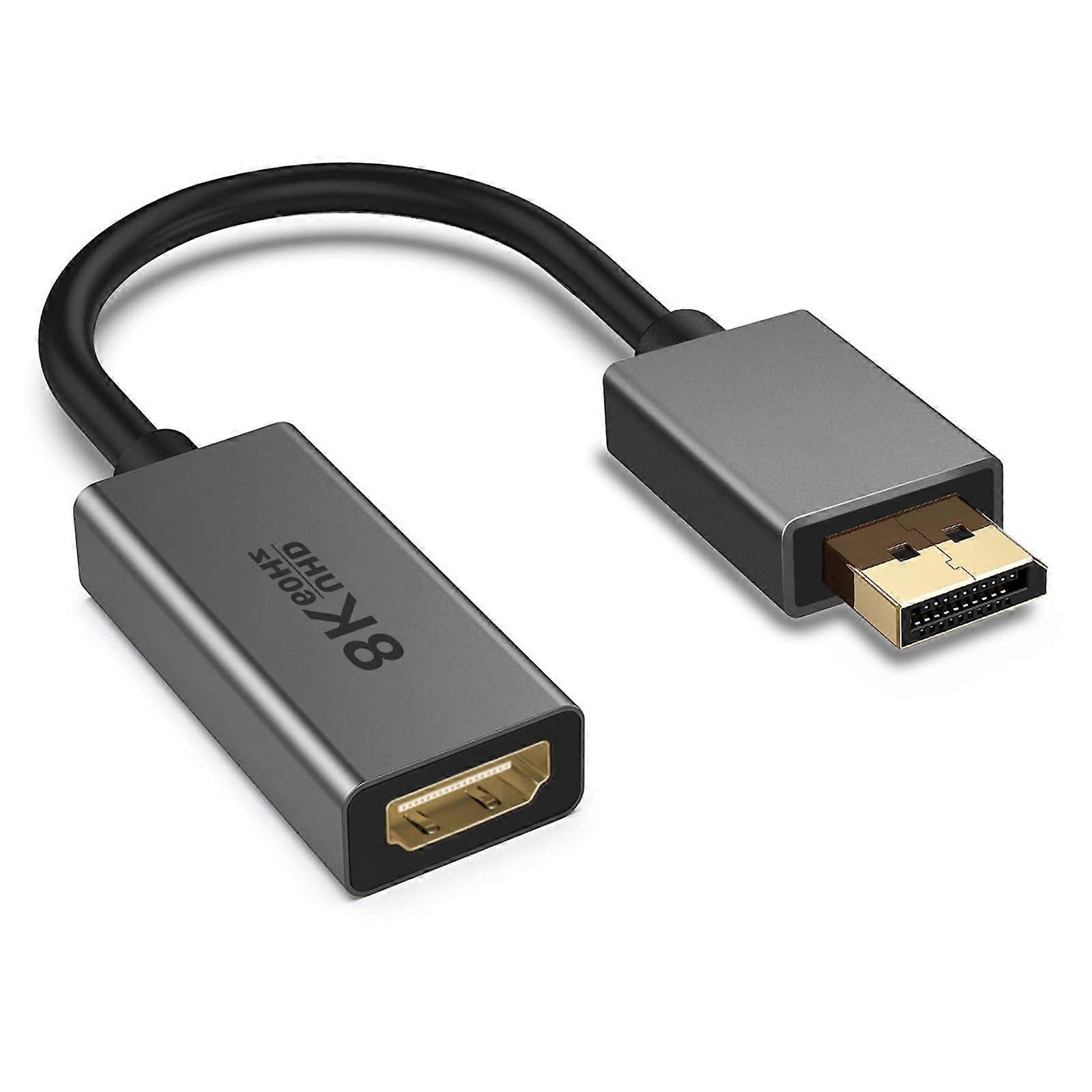 DP to HDMI Adapter 8K60Hz 4K120Hz DisplayPort to HDMI 2.1 Compatible for Gaming PC Projectors and TVs
