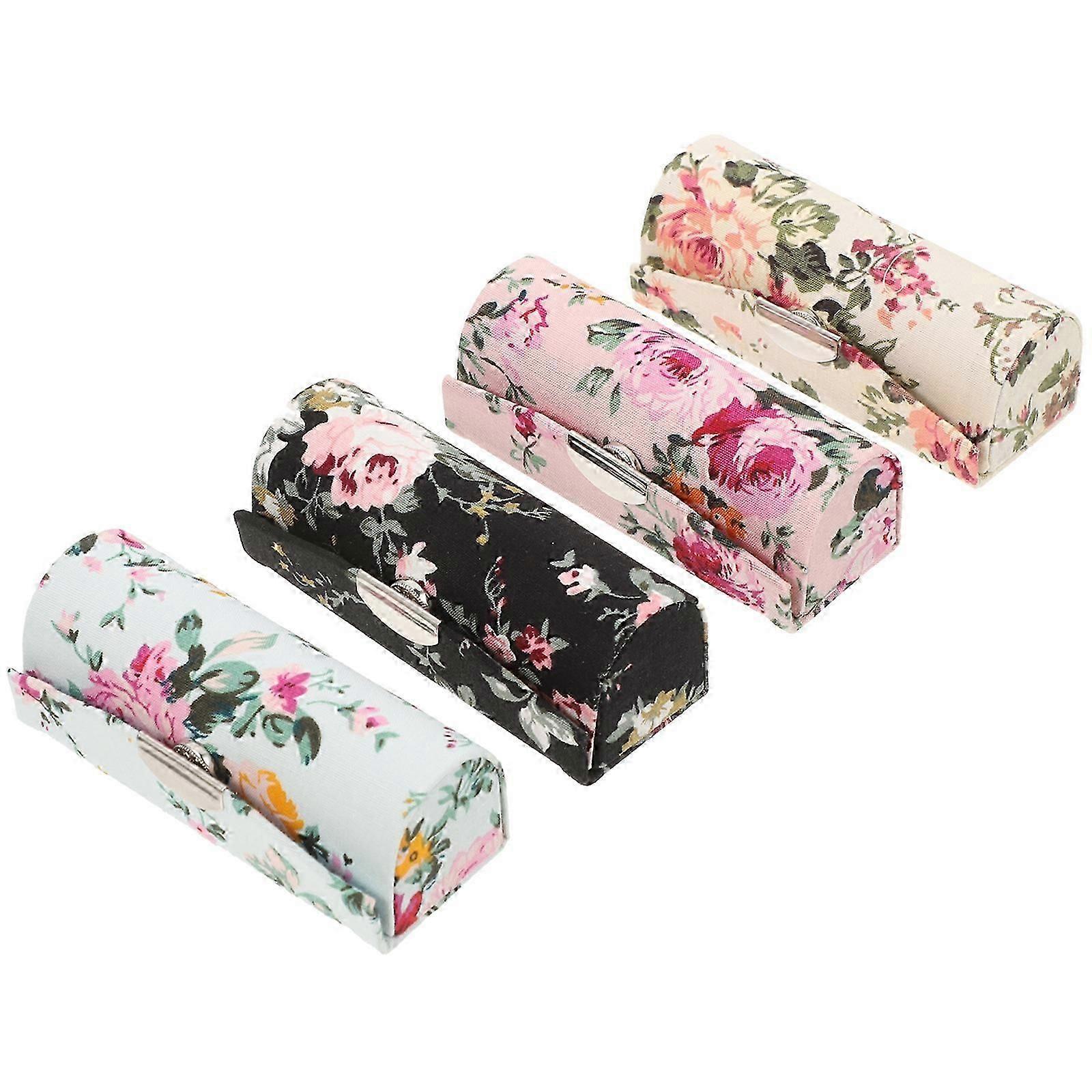 Lipstick organizer for purse cloth case with mirror