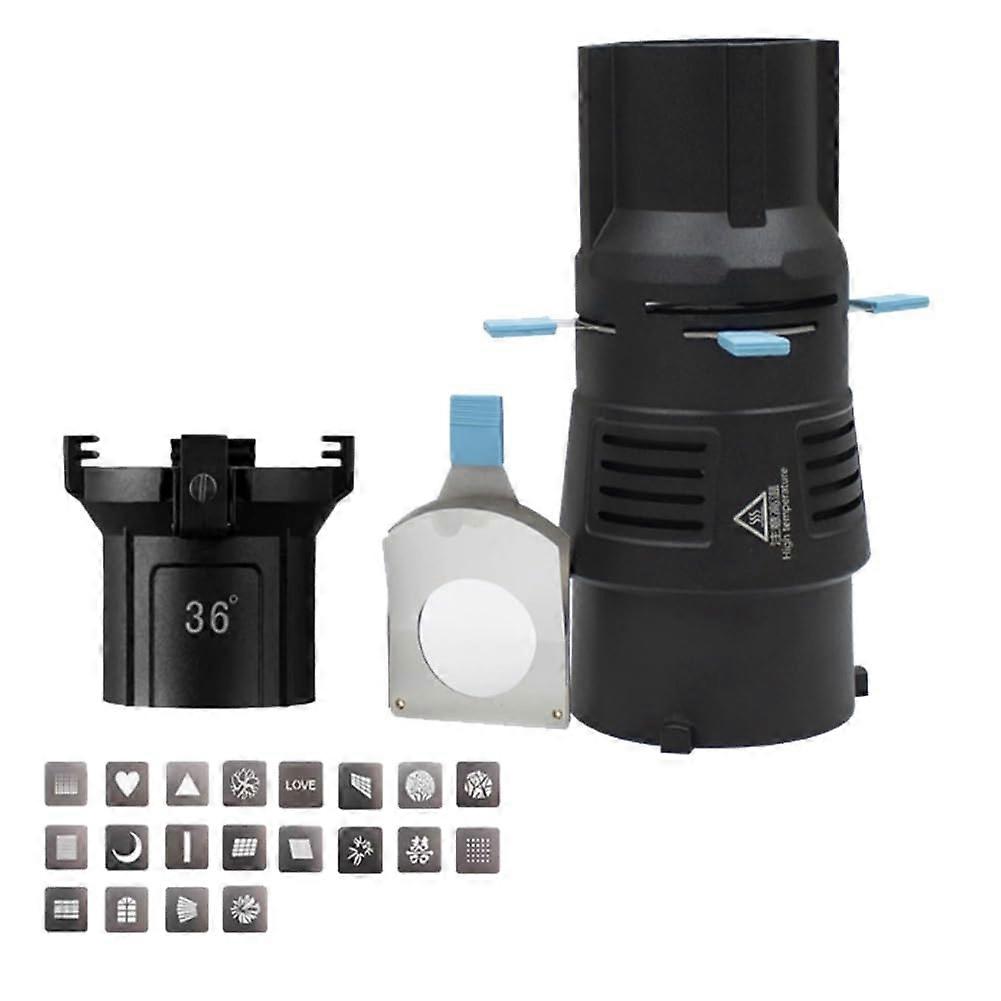 Focalize Conical Snoot Bowens Mount Photo Condenser 36 Degree Built-In Geometric Sheet Shapes Gobo Filter Single Lens