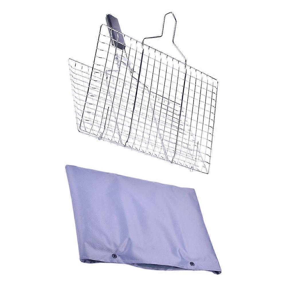 Grilled Fish Chicken Net Stainless Steel Bbq Mesh for Home Use 1Set Clip