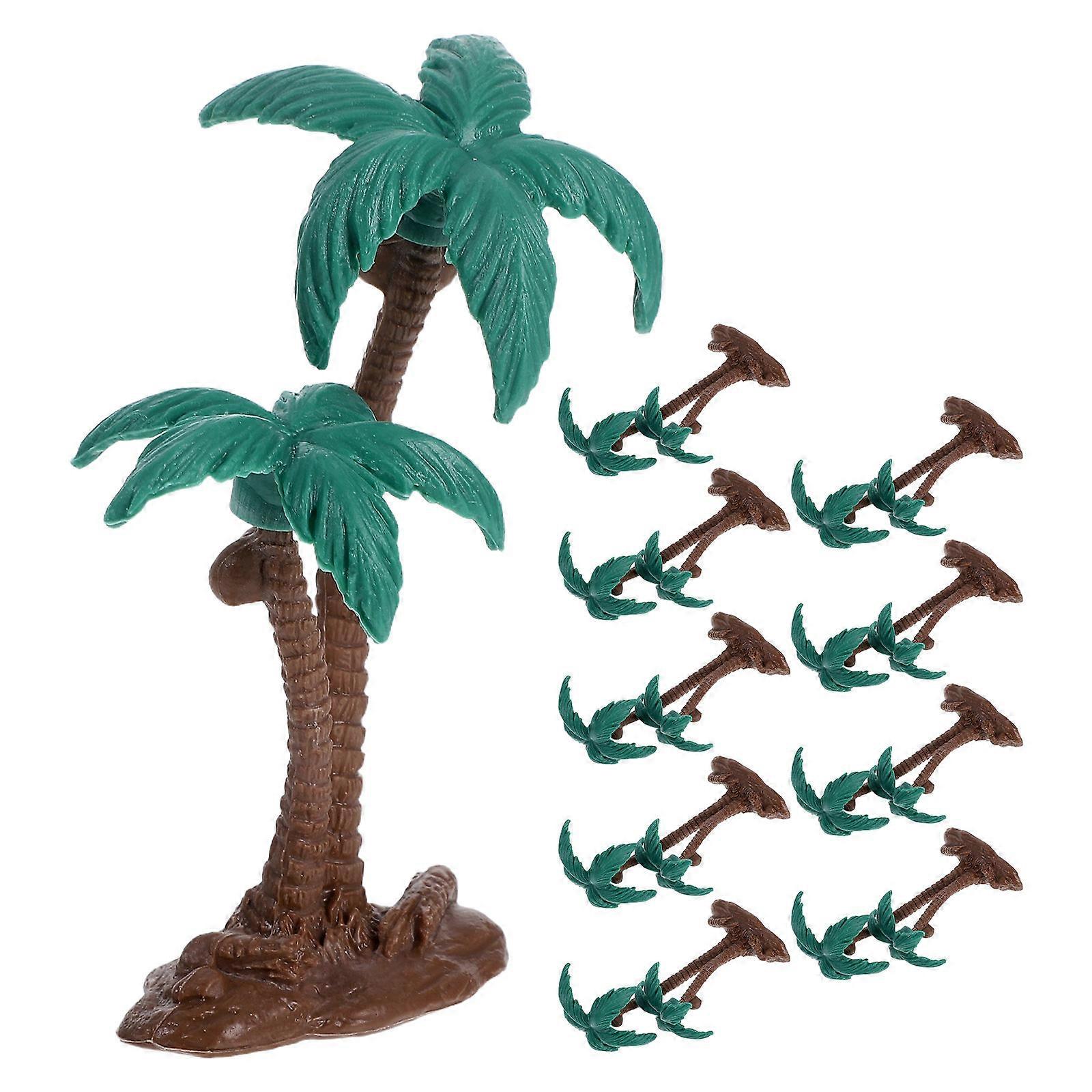 Mini Palm Tree Decor Model for Cake Decor 10Pcs Faux Coconut Trees