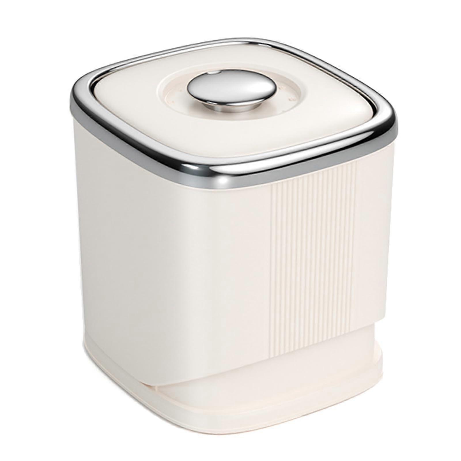 Rotating Rice Storage Container with Sealed Grains Dispenser for Kitchen Organization, Electroplating Model, 5L Capacity