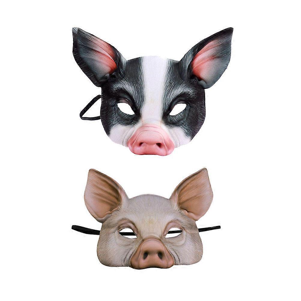 Half Face Animal Pig Mask Party Mask for Costume Events 6Pcs Set