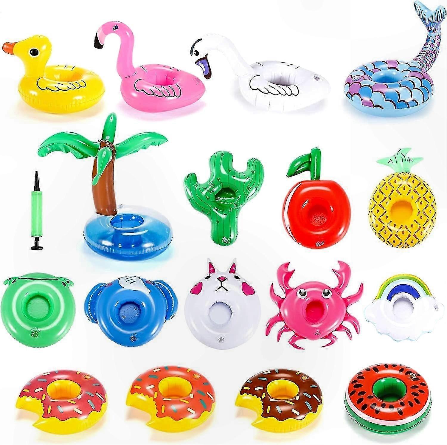 Inflatable Drink Holders with Pump for Pool, Beach, and Party Use