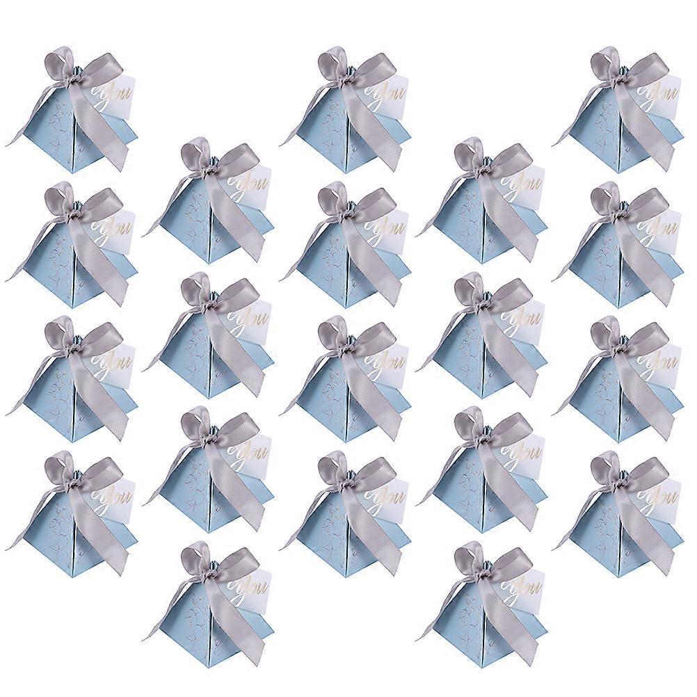 Wedding Candy Case Pyramid Design for Candy Storage 60Pcs Blue Paper Boxes