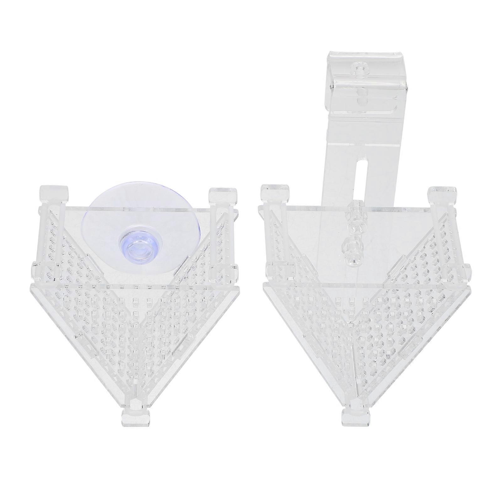 Aquarium Feeder Acrylic Fish Feeding Cups for Fish Use 2Pcs Pack