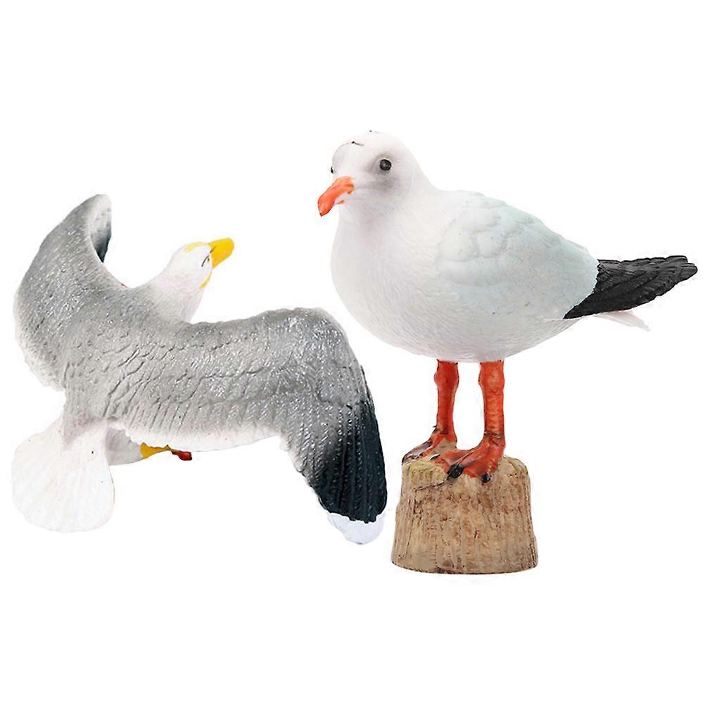 Seagull Figurines Decoration Garden Decor Safe Plastic Assorted Color 2Pcs