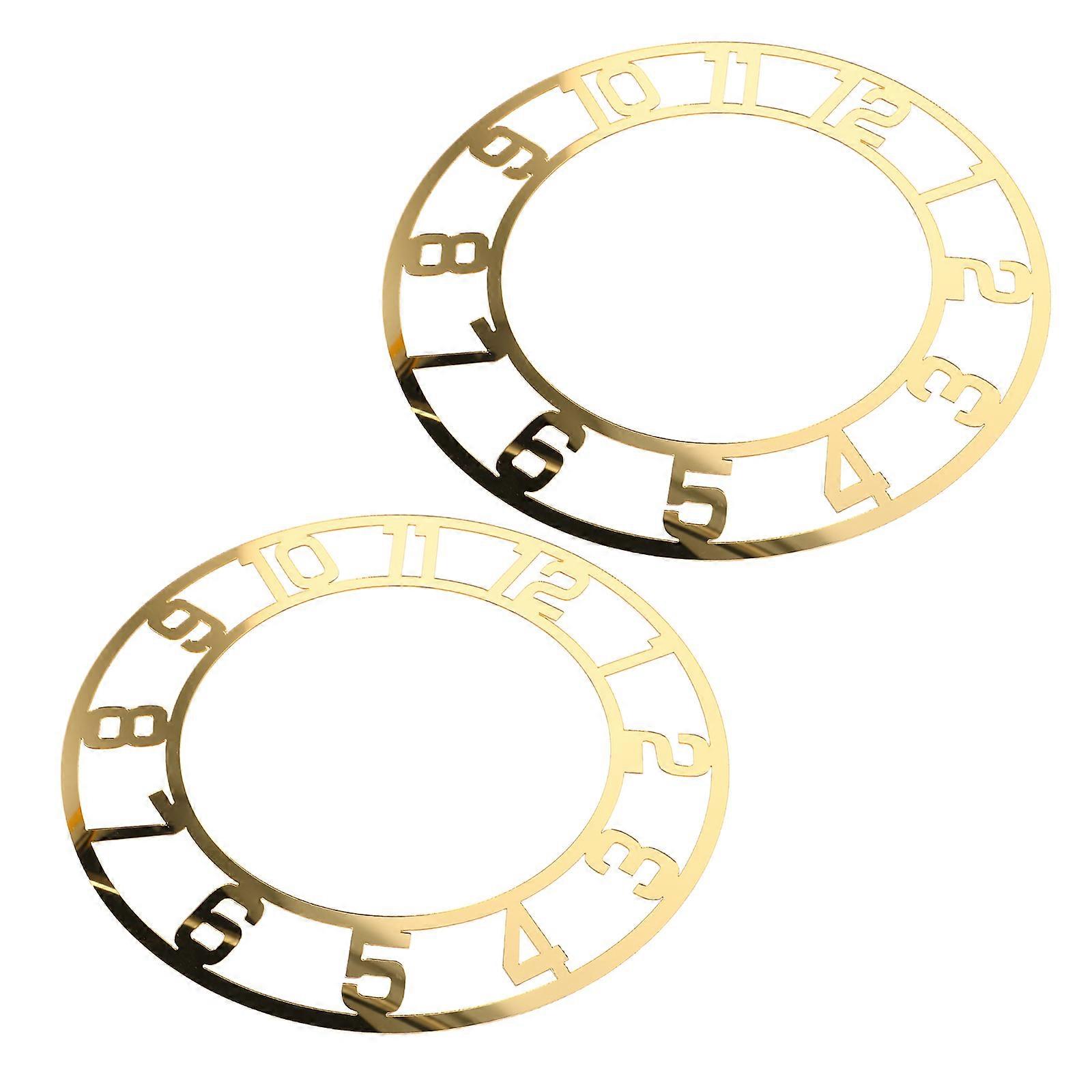 Golden Acrylic Round Clock Face for Wall Decorations 10Pcs Clock Panel