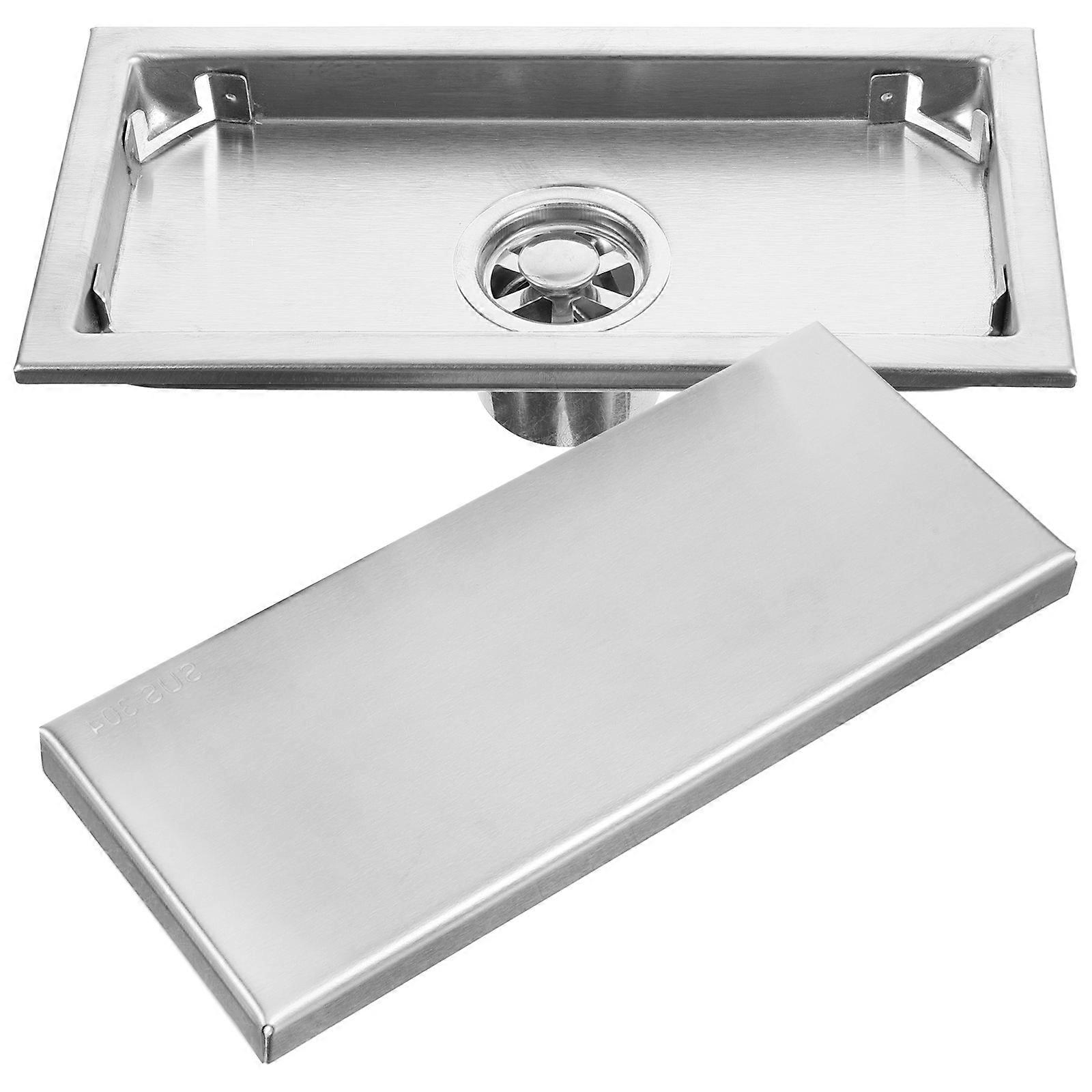 5Pcs Stainless Steel Linear Shower Drain Rectangle Strainer For Shower Floor Installed In Bathroom 20X11Cm Odor Prevention