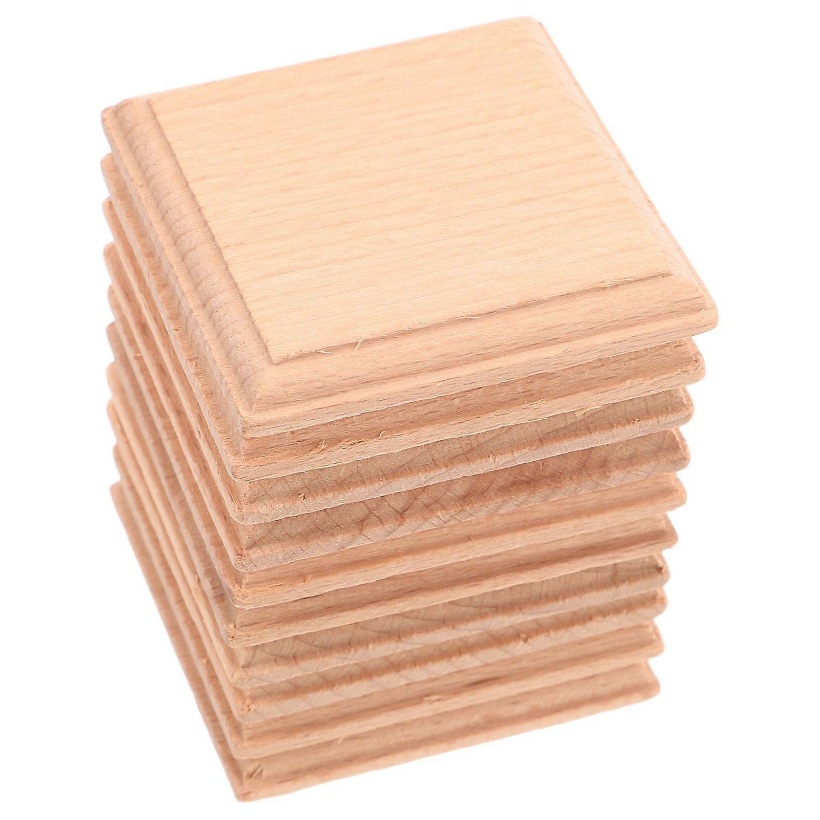 Natural Wood Blocks Square Display Riser for Jewelry 40Pcs
