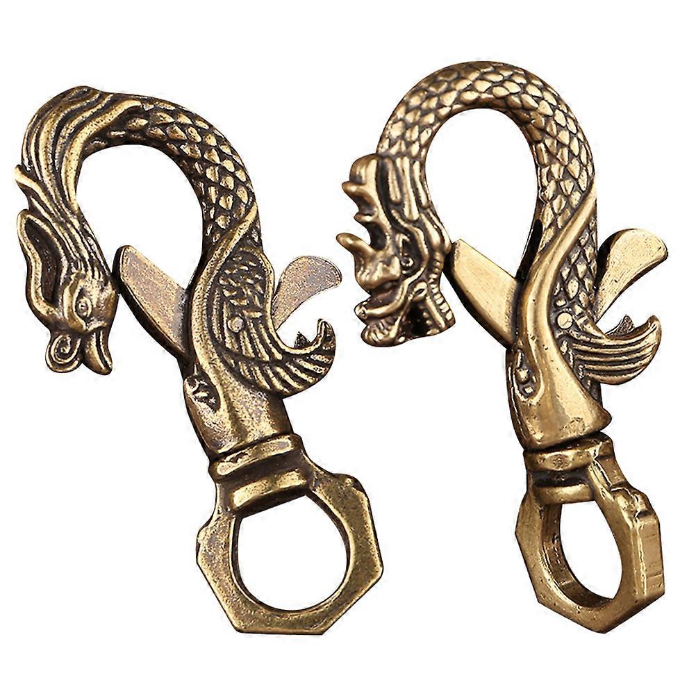 Keychain Clasp Brass for Decoration 6Pcs Dragon Multi Color