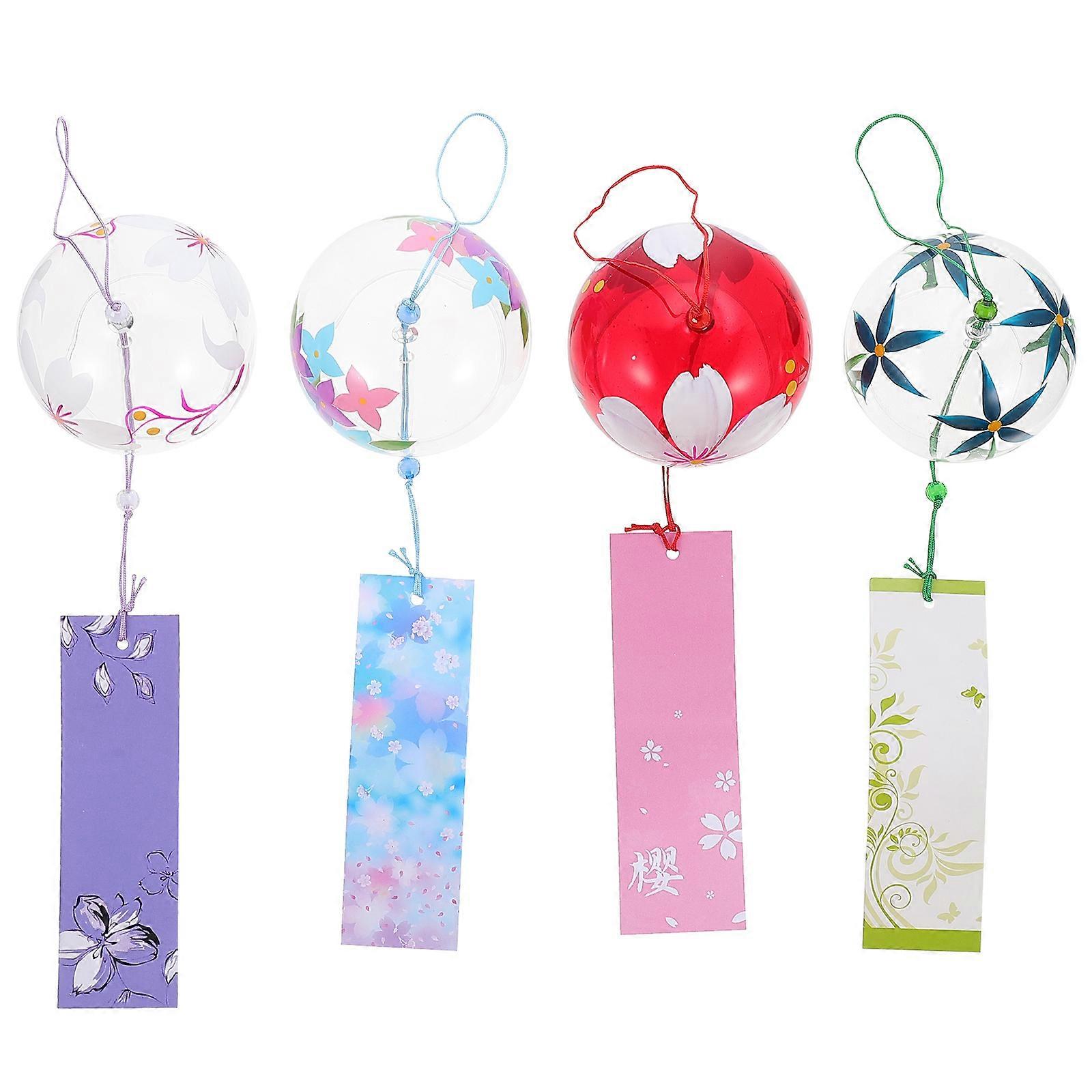 Glass Wind Chimes Decorative Hanging Bells with 16Pcs for Corridor