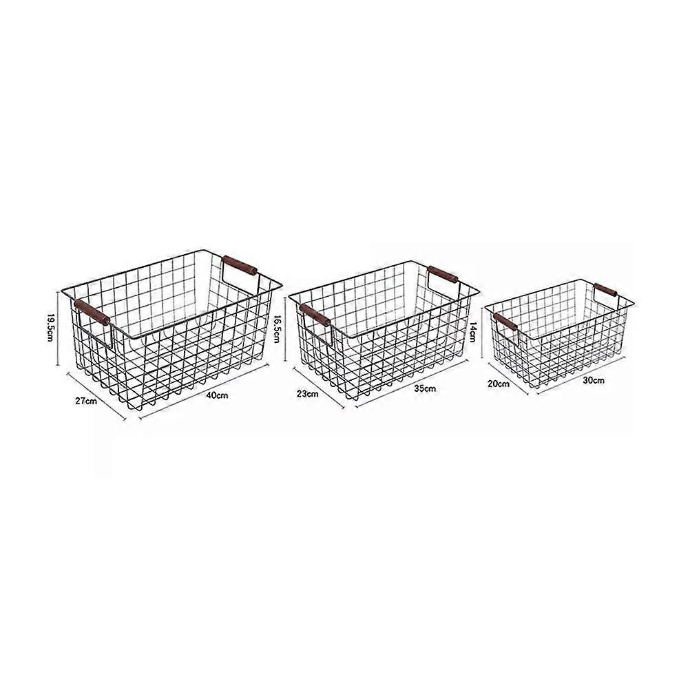 Desktop Storage Basket Black Bamboo for Storage