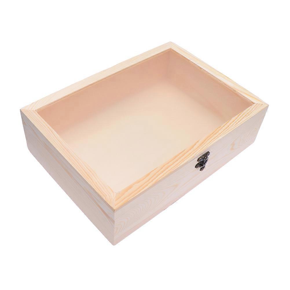DIY Wooden Gift Box for Flower Package with Clear Translucent Window
