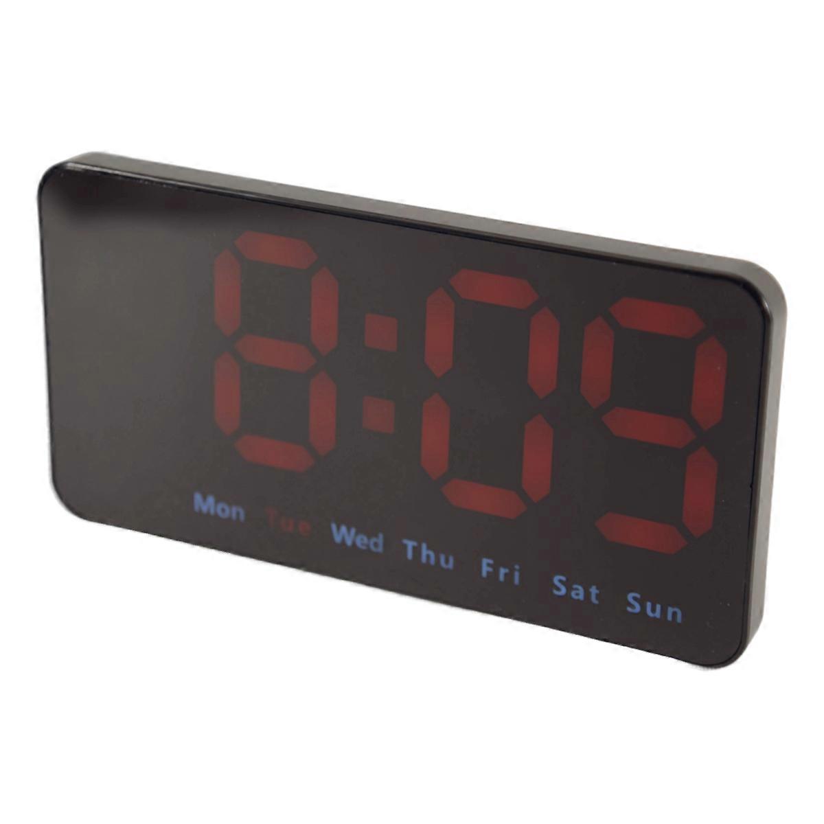 Digital Wall Clock, 9Inch LED Digital Clock Large Display with 12/24H, Big Digits,Small Silent Wall Clock (Red)