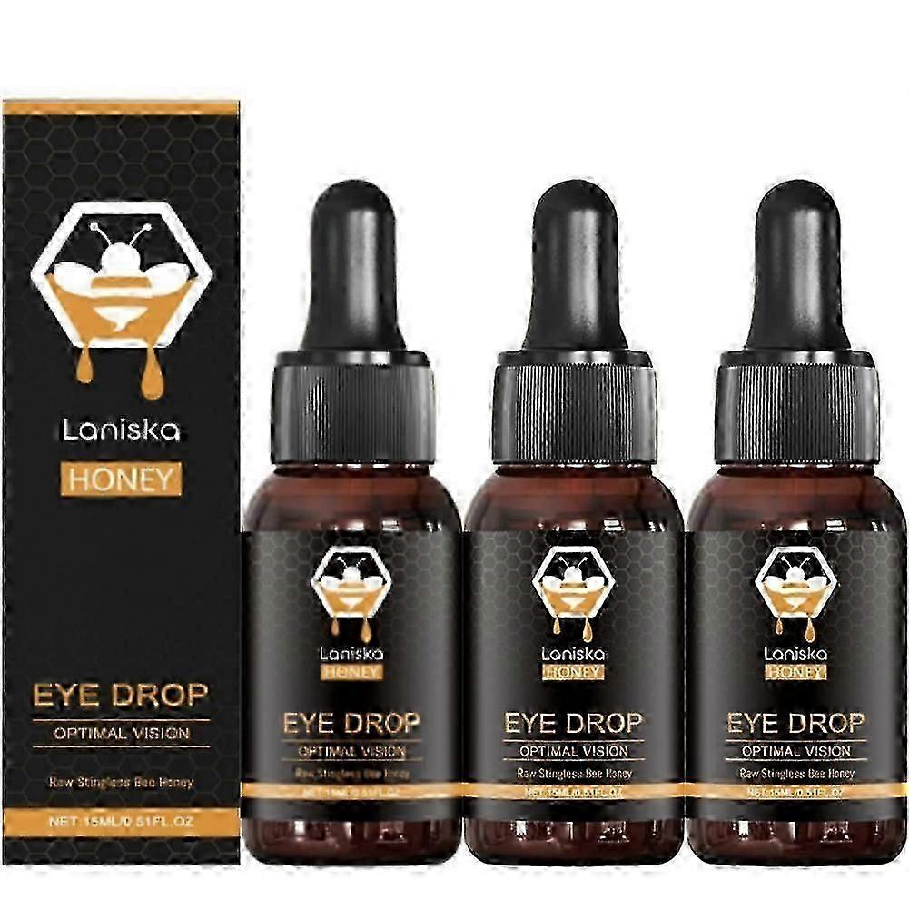 Triple-Strength Bee Honey Eye Drops to Soothe Dryness, Redness, and Fatigue for Clear Vision