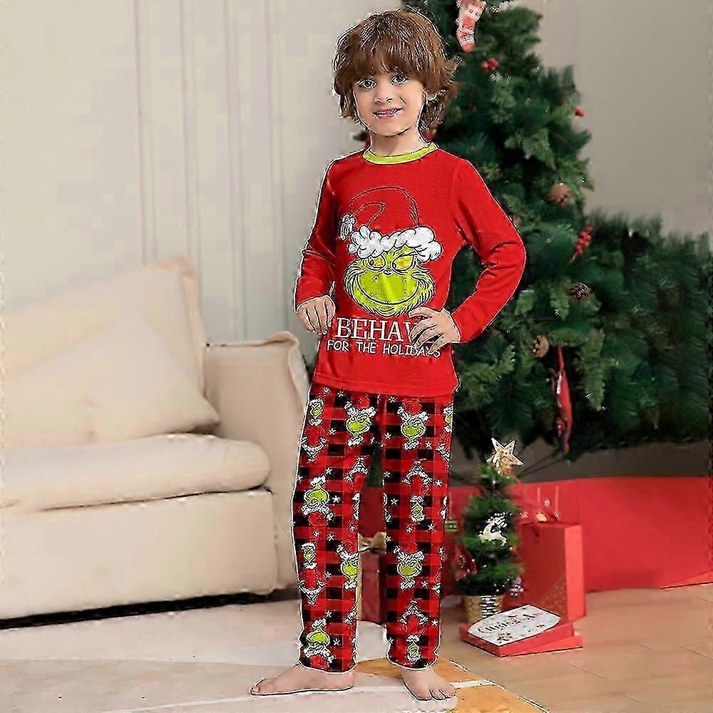 Pijama combinando para a família de Natal, roupa de dormir com estampa do Grinch para adultos e crianças, conjunto de pijamas!ZZ39