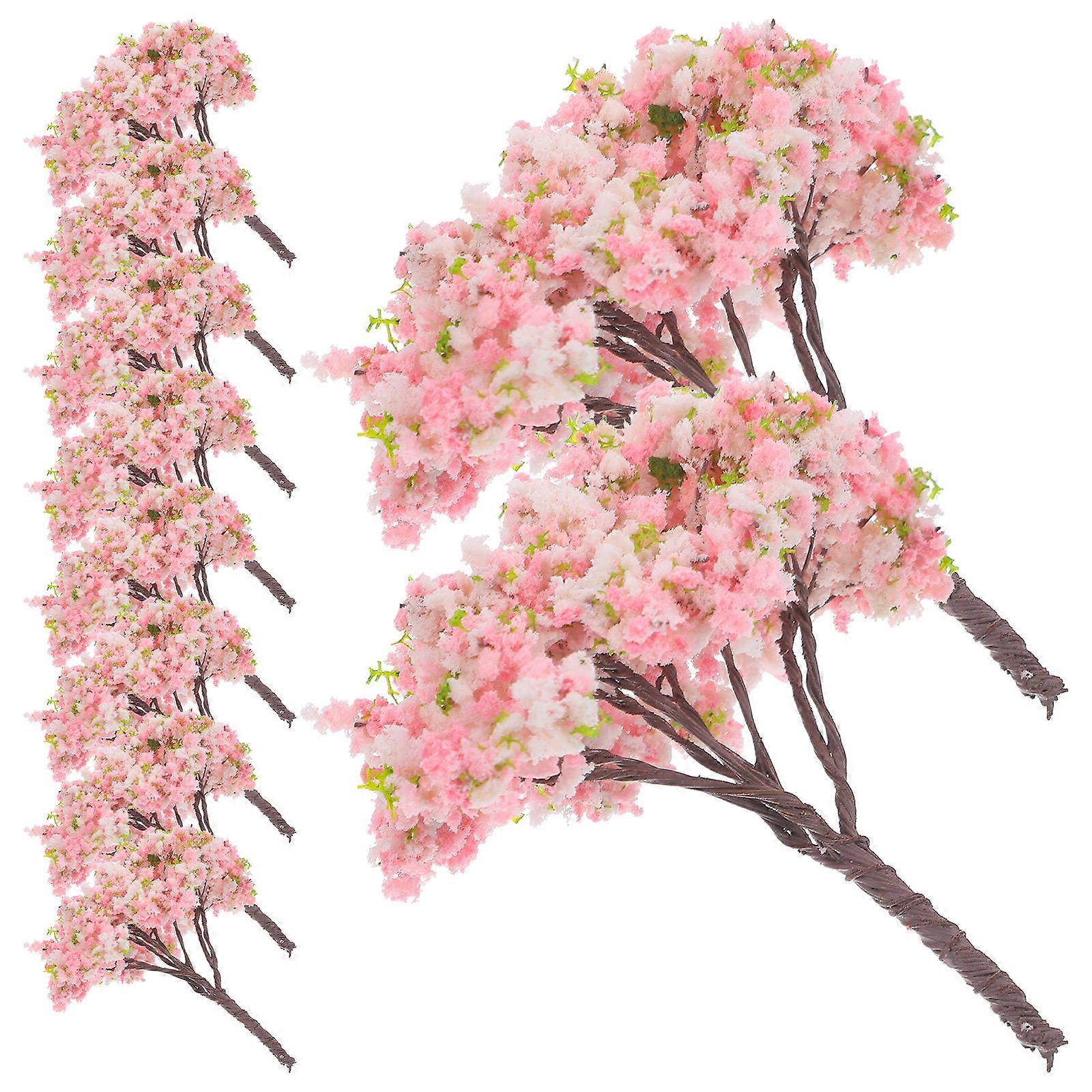 Mini Cherry Blossom Trees Plastic Artificial Flower Tree for Decoration 50Pcs