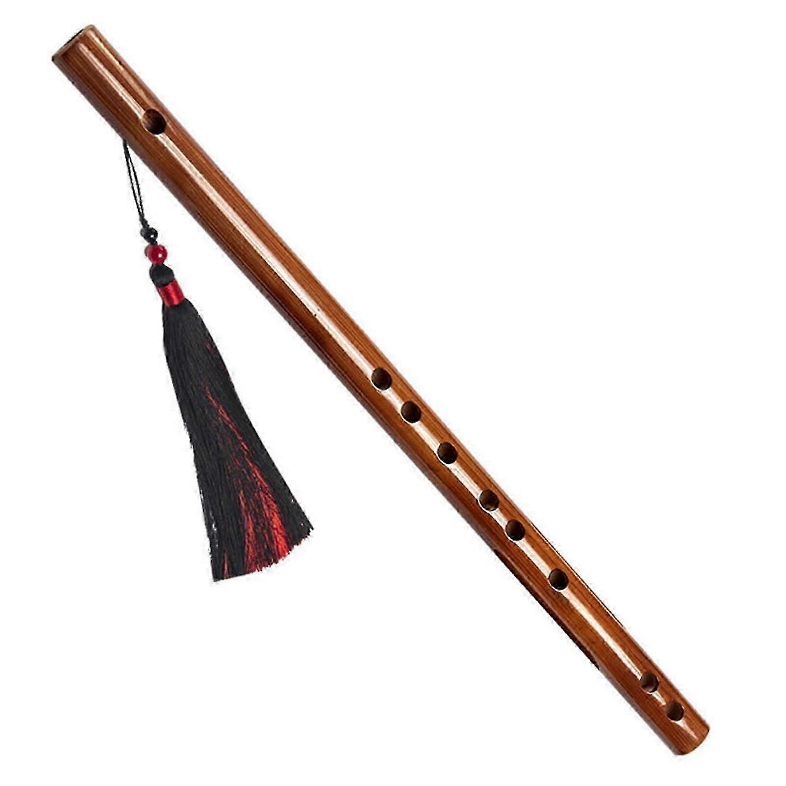 Mini Portable Bamboo Flute in Key F for Beginners - No Membrane Hole with Essential Accessories UK