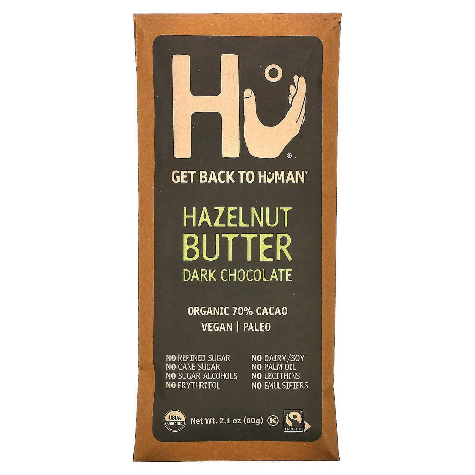 Hazelnut Butter Dark Chocolate, 2.1 oz (60 g)