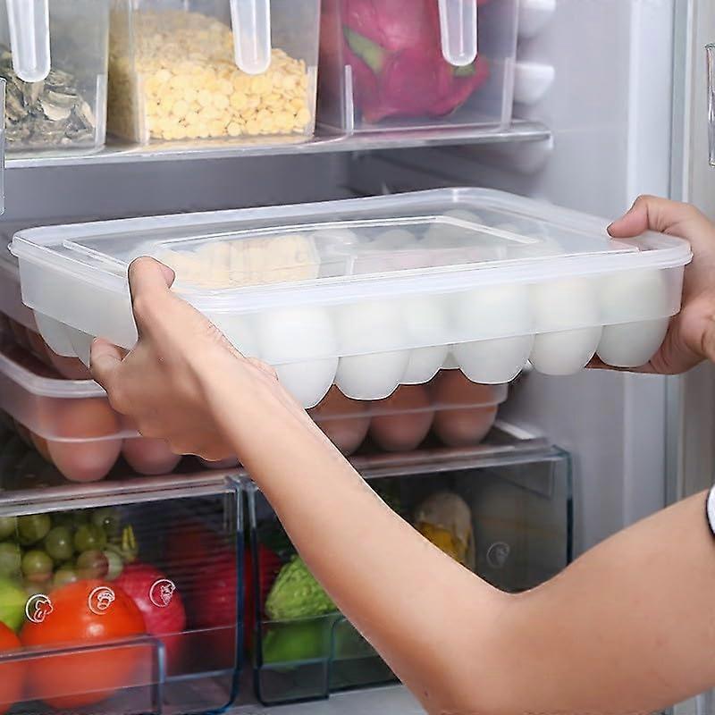 Refrigerator Crisper for Eggs 34Grid Capacity Egg Storage Box for Refrigerator Safe and Easy to Use