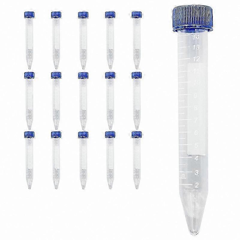 15mL Conical Centrifuge Tubes, 50 Pack Sterile Plastic Test Tubes with Screw Caps for Lab Use