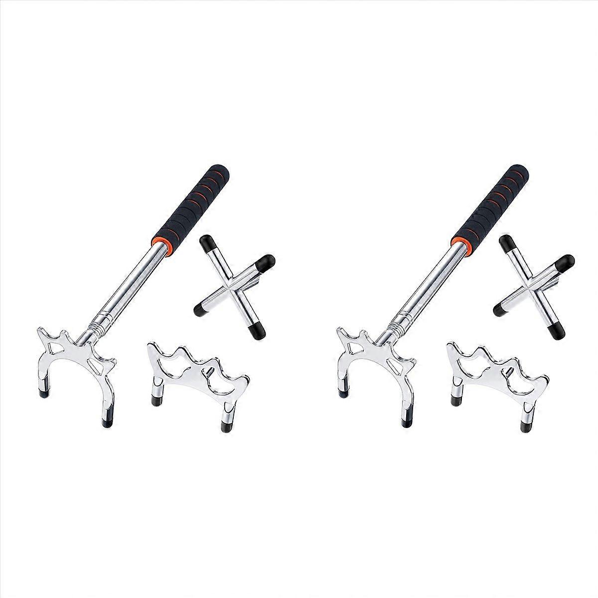 Retractable Billiard Cue Stick with 3Pcs Brass Bridge Head ,Silver