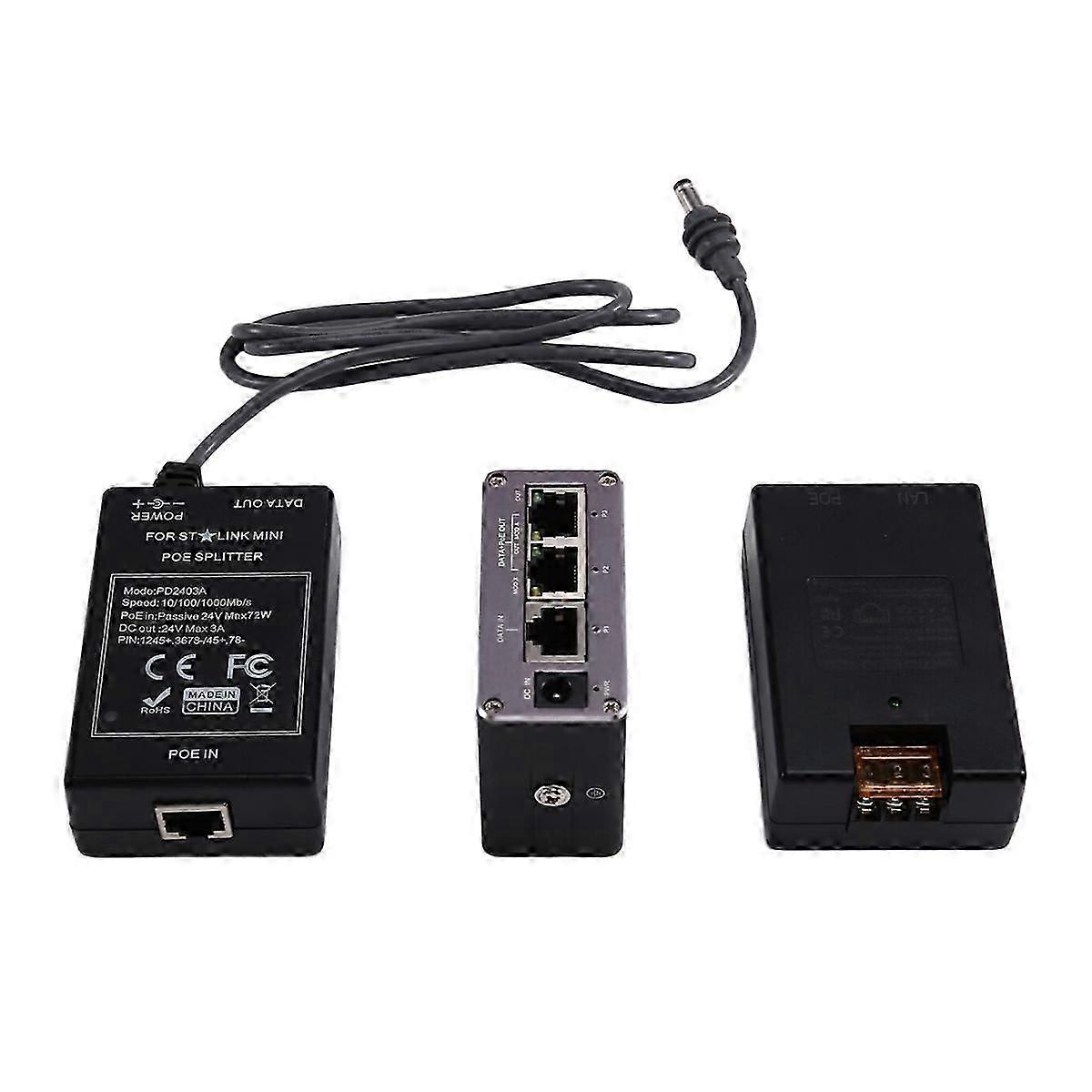 For Mini 24V DC Input POE Injector Splitter Industrial Max 65w Output 10/100/1000Mbps