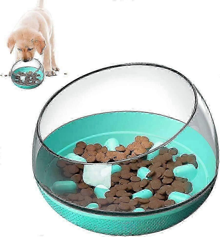 Exquisite Slow Feeder Dog Bowl, Interactive Pet Bowl, Non-Wavy Lines for Medium and Small Dogs Eco-Friendly Non-Toxic and Tasteless (Blue)