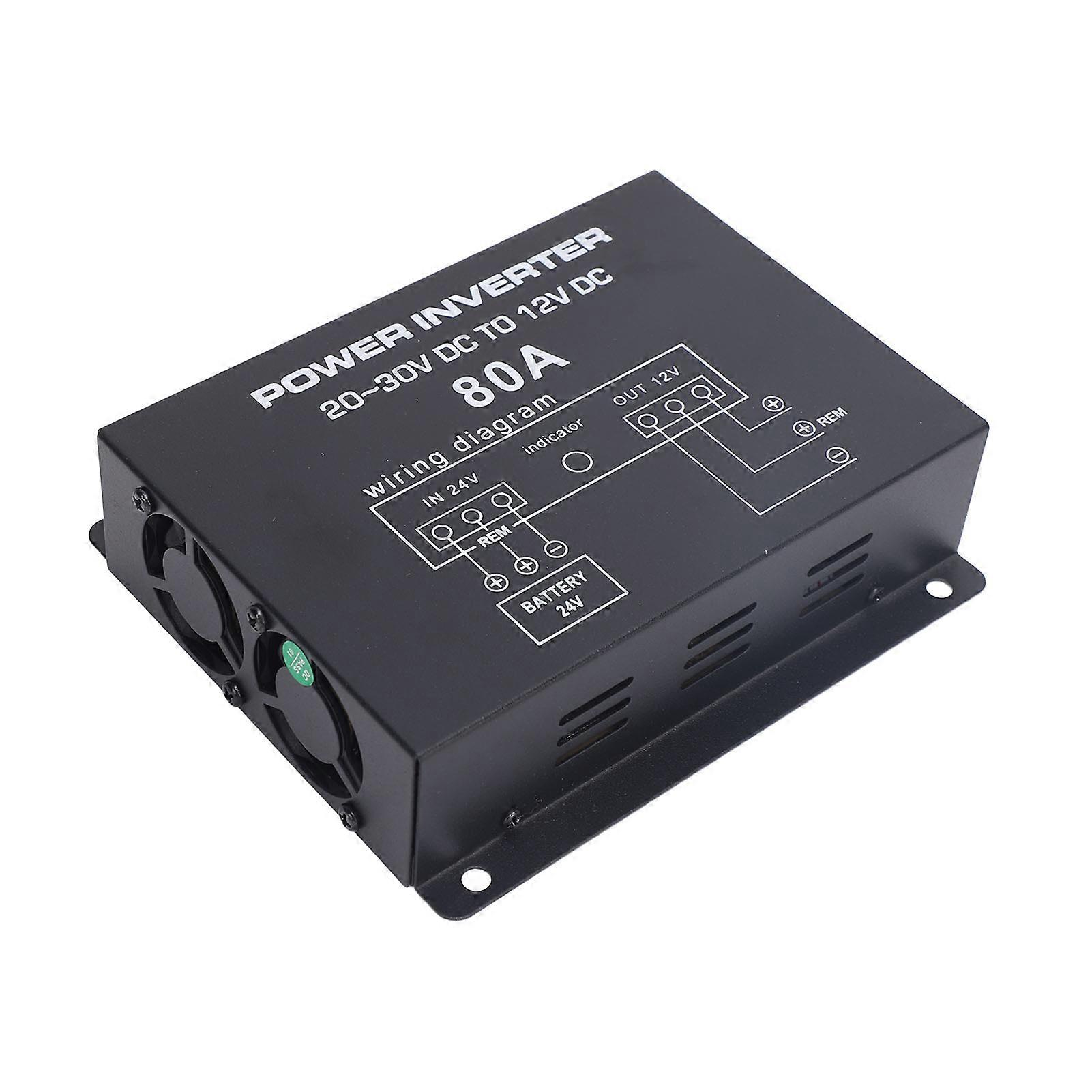 DC 24V to 12V Step Down Converter Voltage Reducer Converter with Temperature Control for Cars Trucks RVS SUVs Buses 80A 