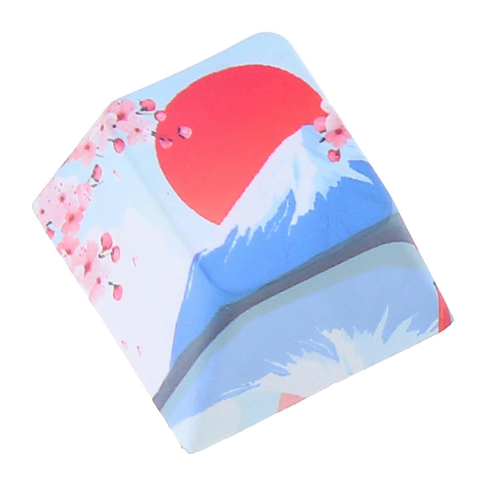 R4 Height Keycap Cherry Profile Dip Dye Sculpture PBT Keyboard Keycap for Mechanical Keyboard Etched Mount Fuji Keycap Multicolor