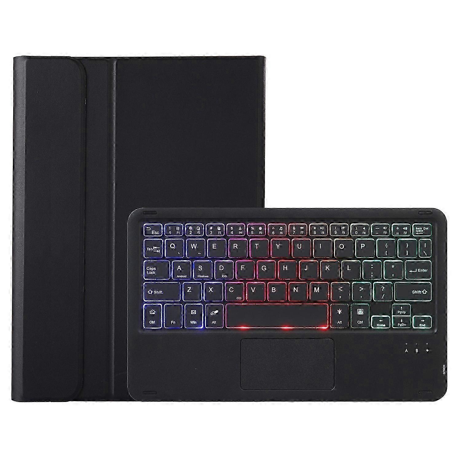 AM27-AS For Lenovo Tab K11 Plus Leather TPU Tablet Cover with Backlit Touchpad Bluetooth Keyboard
