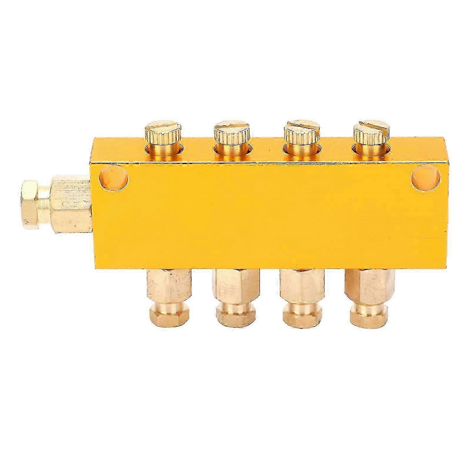 Adjustable 4-Way Lube Oil Distributor with B-Type Piston Divider Valve featuring 1 Inlet and 4 Outlets Hwy
