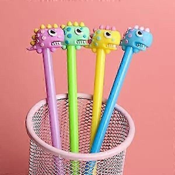 8 חבילות עטי דיו ג'ל שחור יצירתי קריקטורה סטודנטים נייר מכתבים עטים דינוזאור חמוד מתנה לבית הספר מתנת יום הולדת לילדים