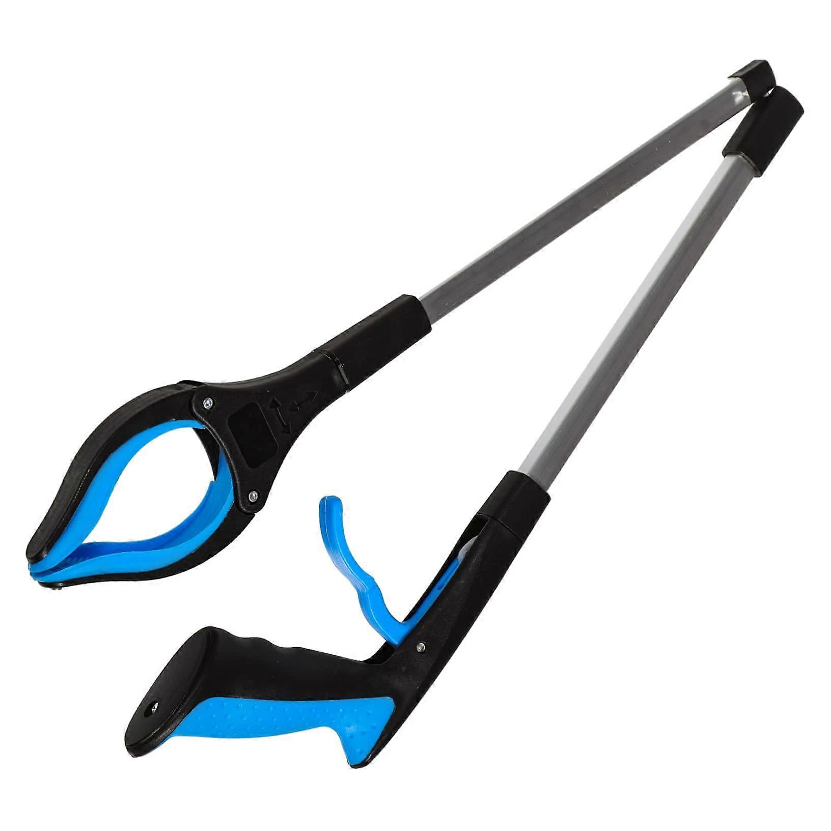 Heavy Duty Folding Grabber Tool Portable Trash Picker Blue Smooth Surface For Easy Cleaning